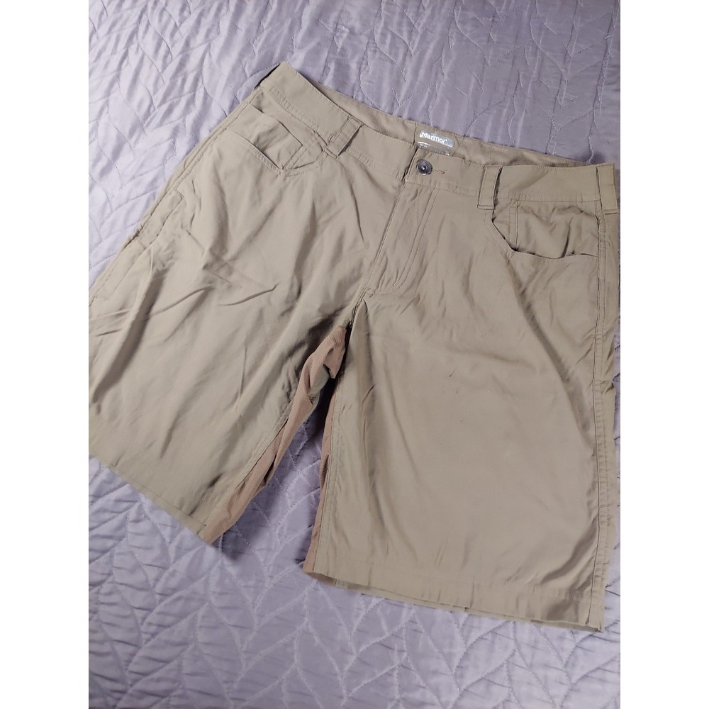 Marmot Shorts Mens 34 Brown Nylon Stretch Performance 9" Inseam Hiking Outdoors